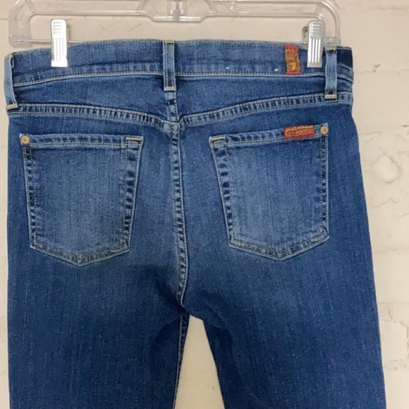 7 For All Mankind/7FAM Cropped Boot High Rise Dark Wash Jeans size 28 - Picture 7 of 11